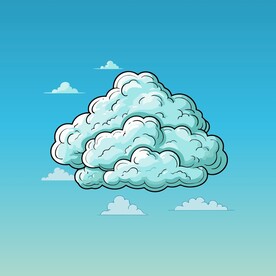 可爱白云卡通绘画儿童插画