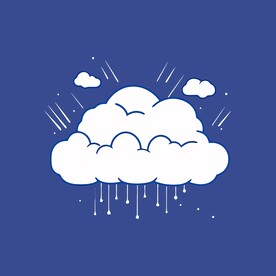 可爱白云卡通绘画儿童插画