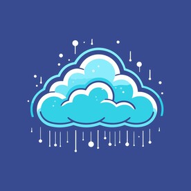 可爱白云卡通绘画儿童插画