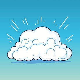 可爱白云卡通绘画儿童插画