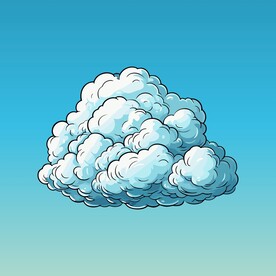可爱白云卡通绘画儿童插画