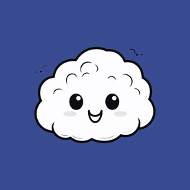 可爱白云卡通绘画儿童插画