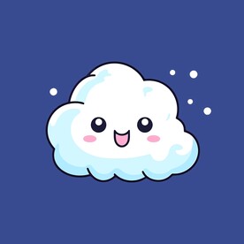 可爱白云卡通绘画儿童插画
