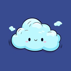 可爱白云卡通绘画儿童插画