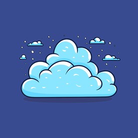 可爱白云卡通绘画儿童插画