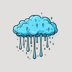 可爱白云卡通绘画儿童插画