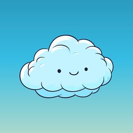 可爱白云卡通绘画儿童插画