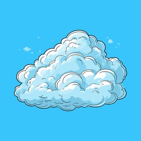 可爱白云卡通绘画儿童插画