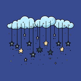 可爱白云卡通绘画儿童插画