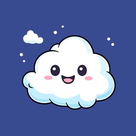 可爱白云卡通绘画儿童插画