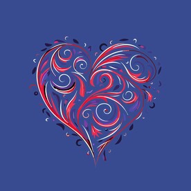 可爱红心爱情卡通绘画儿童插画