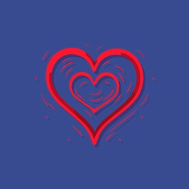 可爱红心爱情卡通绘画儿童插画