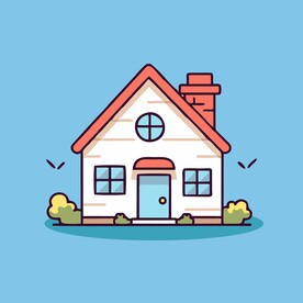 卡通阳光小房子矢量简笔画