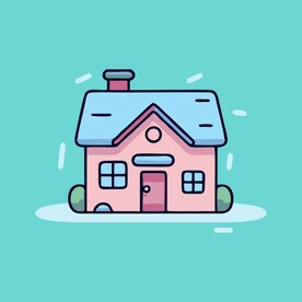 卡通阳光小房子矢量简笔画