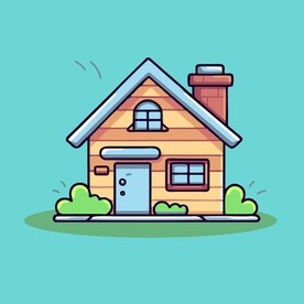 卡通阳光小房子矢量简笔画