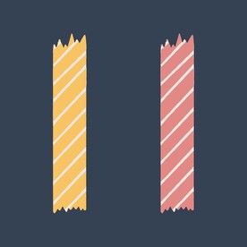 卡通胶带贴纸矢量简笔画