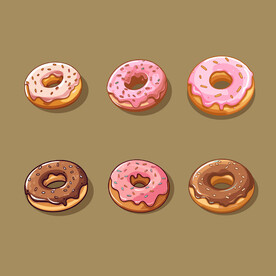 美味甜甜圈奶油矢量简笔画