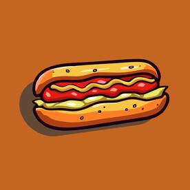 西式快餐美味热狗矢量简笔画