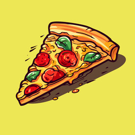 西式快餐美味披萨饼矢量简笔画