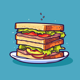 西式快餐美味汉堡矢量简笔画