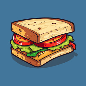 西式快餐美味汉堡矢量简笔画