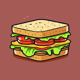 西式快餐美味汉堡矢量简笔画