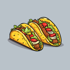 西式美味烤肉卷矢量插画