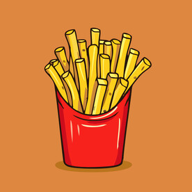 西式美味炸薯条矢量卡通简笔画