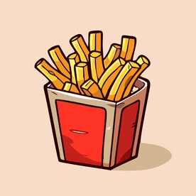 西式美味炸薯条矢量卡通简笔画