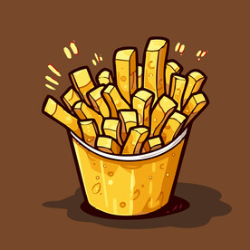 西式美味炸薯条矢量卡通简笔画