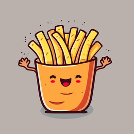 西式美味炸薯条矢量卡通简笔画