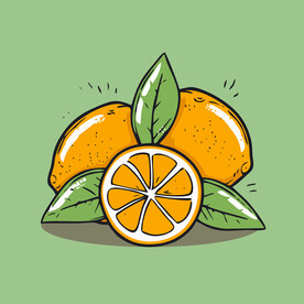 柠檬水果手绘矢量插画