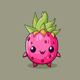 火龙果水果手绘矢量插画