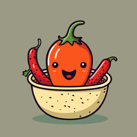 辣椒蔬菜手绘矢量插画