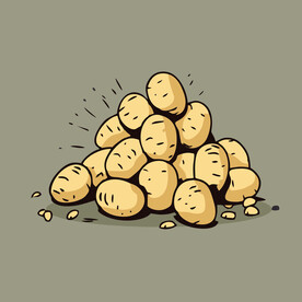 土豆马铃薯蔬菜手绘矢量插画