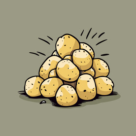 土豆蔬菜手绘矢量插画