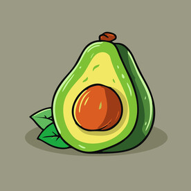 牛油果水果手绘矢量插画