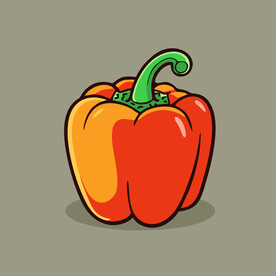 彩椒蔬菜手绘矢量插画