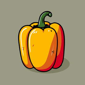 彩椒蔬菜手绘矢量插画