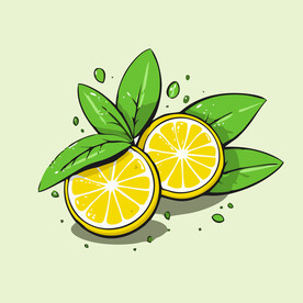 柠檬水果手绘矢量插画