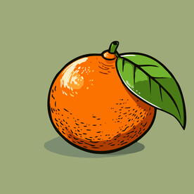 橘子水果手绘矢量插画