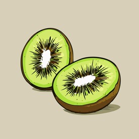 猕猴桃水果手绘矢量插画