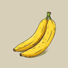 香蕉热带水果手绘矢量插画