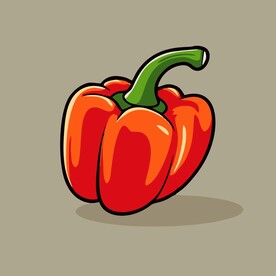 辣椒蔬菜手绘矢量插画