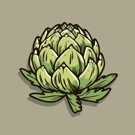 美味洋蓟蔬菜手绘矢量插画