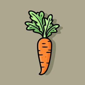 美胡萝卜蔬菜手绘矢量插画