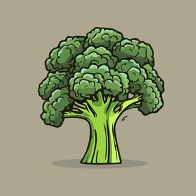 美味西兰花蔬菜手绘矢量插画