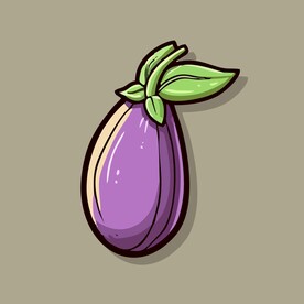 手绘茄子卡通蔬菜矢量插画