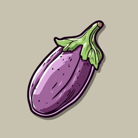 手绘茄子卡通蔬菜矢量插画