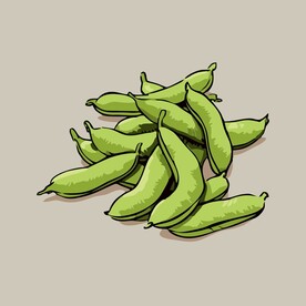 手绘豆角卡通蔬菜矢量插画